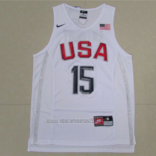 Camiseta USA 2016 Carmelo Anthony #15 Blanco